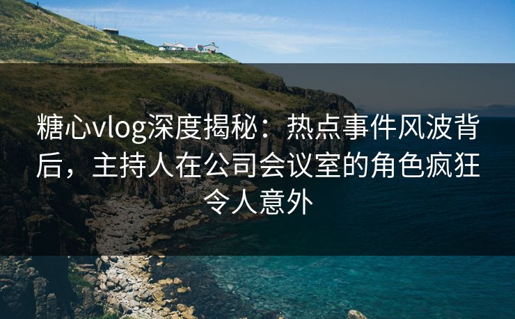 糖心vlog深度揭秘:热点事件风波背后,主持人在公司会议室的角色疯狂令人意外 第1张 糖心vlog深度揭秘:热点事件风波背后,主持人在公司会议室的角色疯狂令人意外 第1张