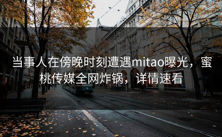 当事人在傍晚时刻遭遇mitao曝光，蜜桃传媒全网炸锅，详情速看