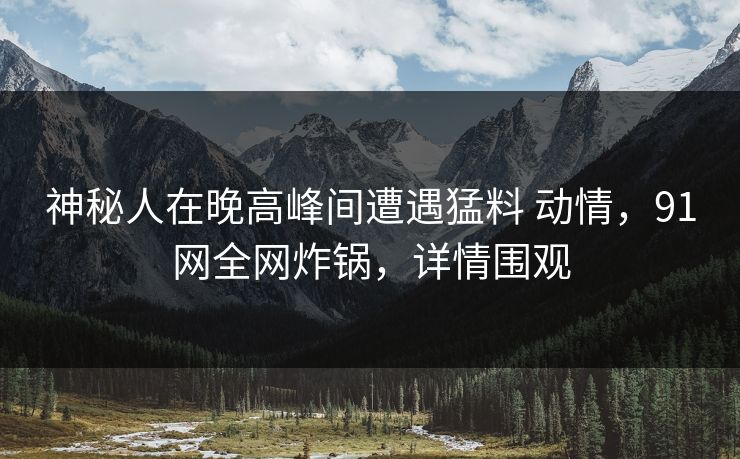 神秘人在晚高峰间遭遇猛料 动情，91网全网炸锅，详情围观
